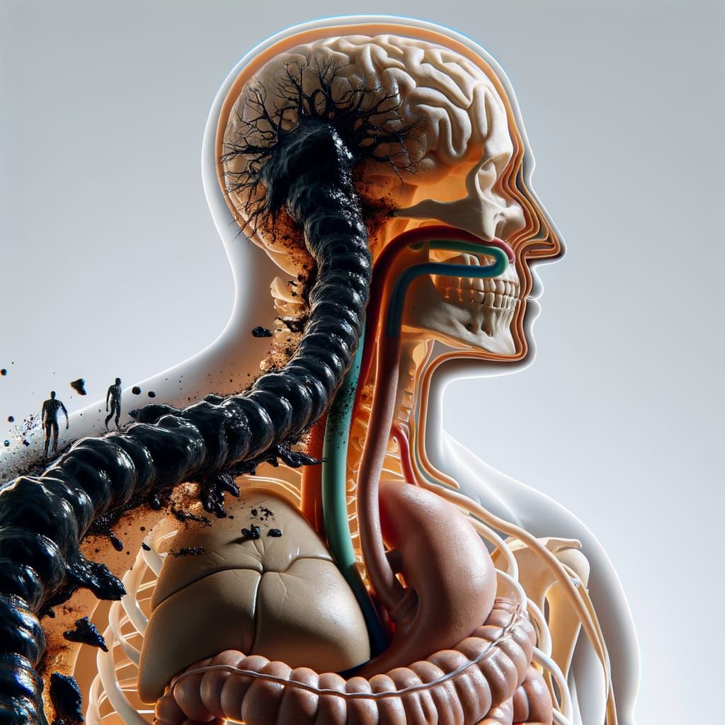 Toxic Waste Spreading Through Human Body Organs