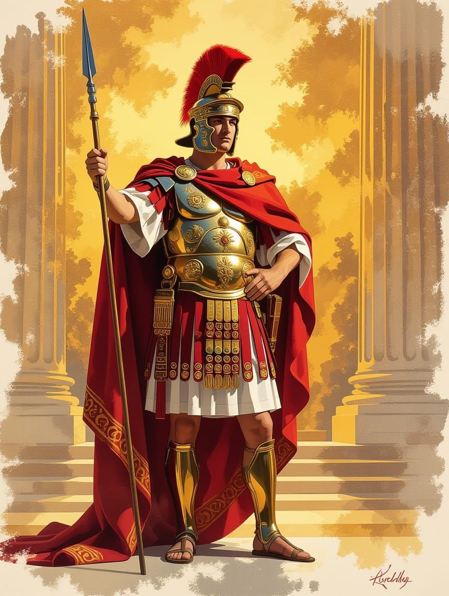 Elegant Roman Official in Golden Light