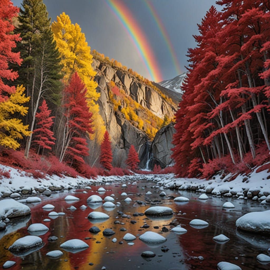 Glowing Reaper Community in Icy Rainbow Rock Creek