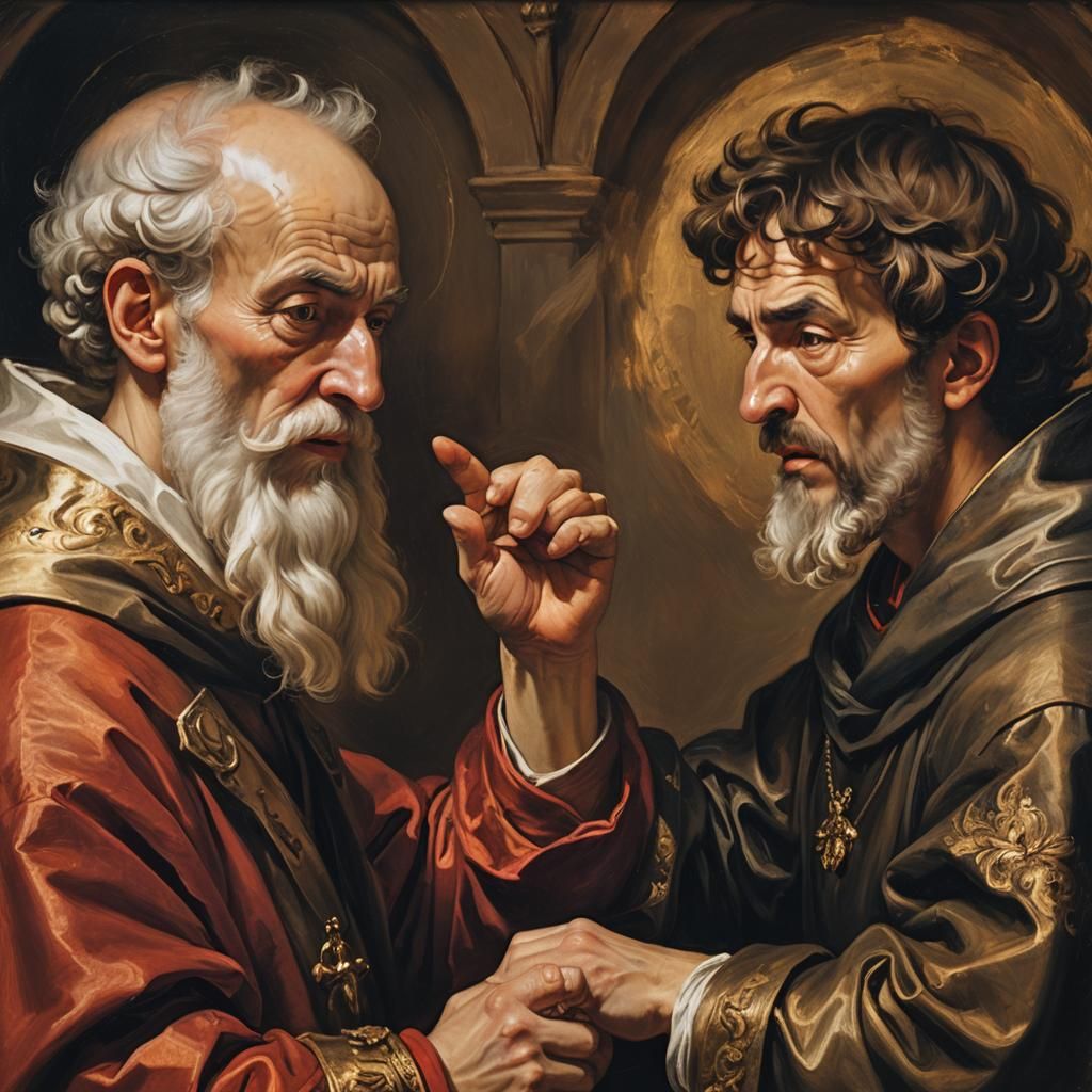 Saint Nicholas Punches Arius: Baroque Oil Painting