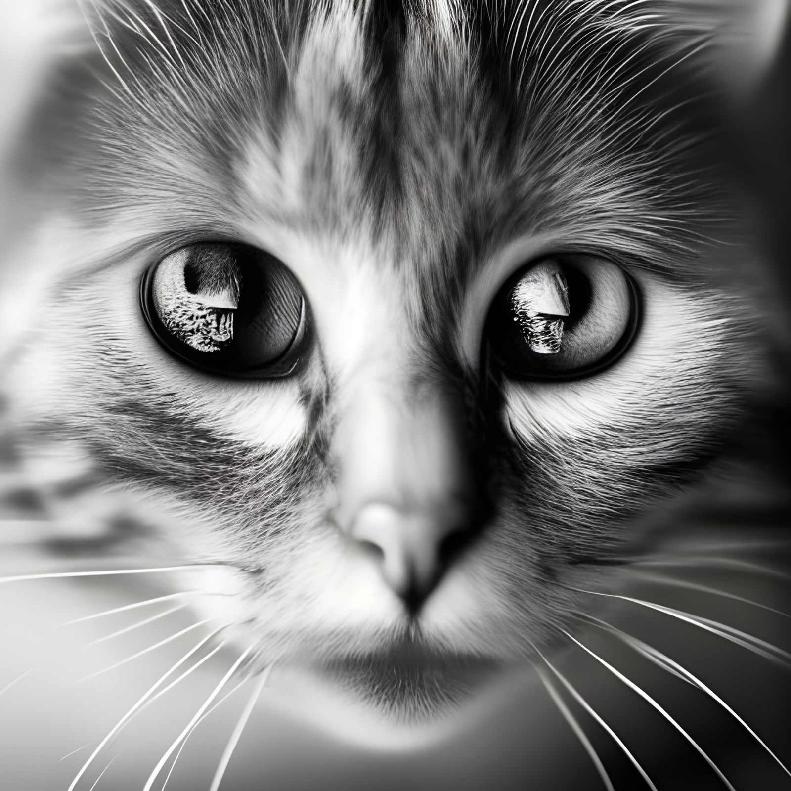 Sweet-Eyed Cat Portrait in Ambient Light