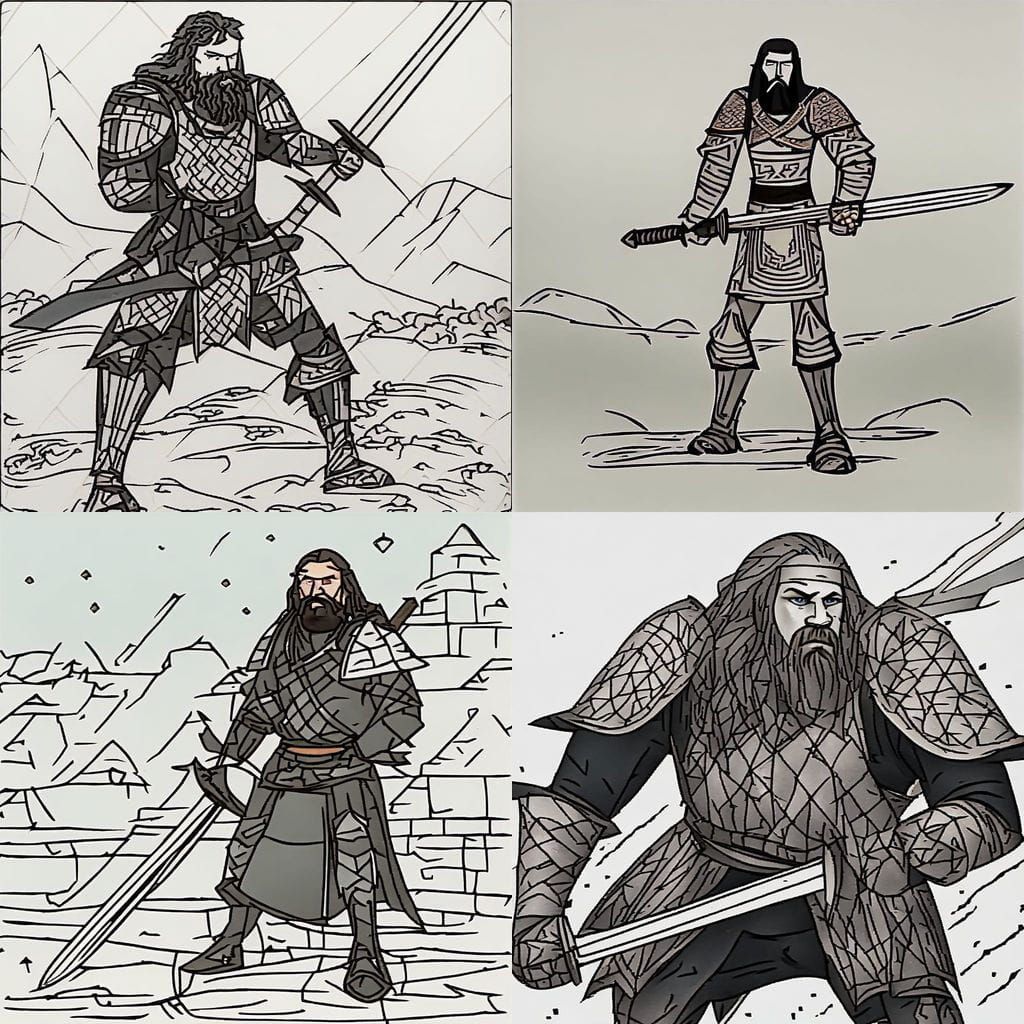 Epic Fantasy Warrior King in Regal Armor