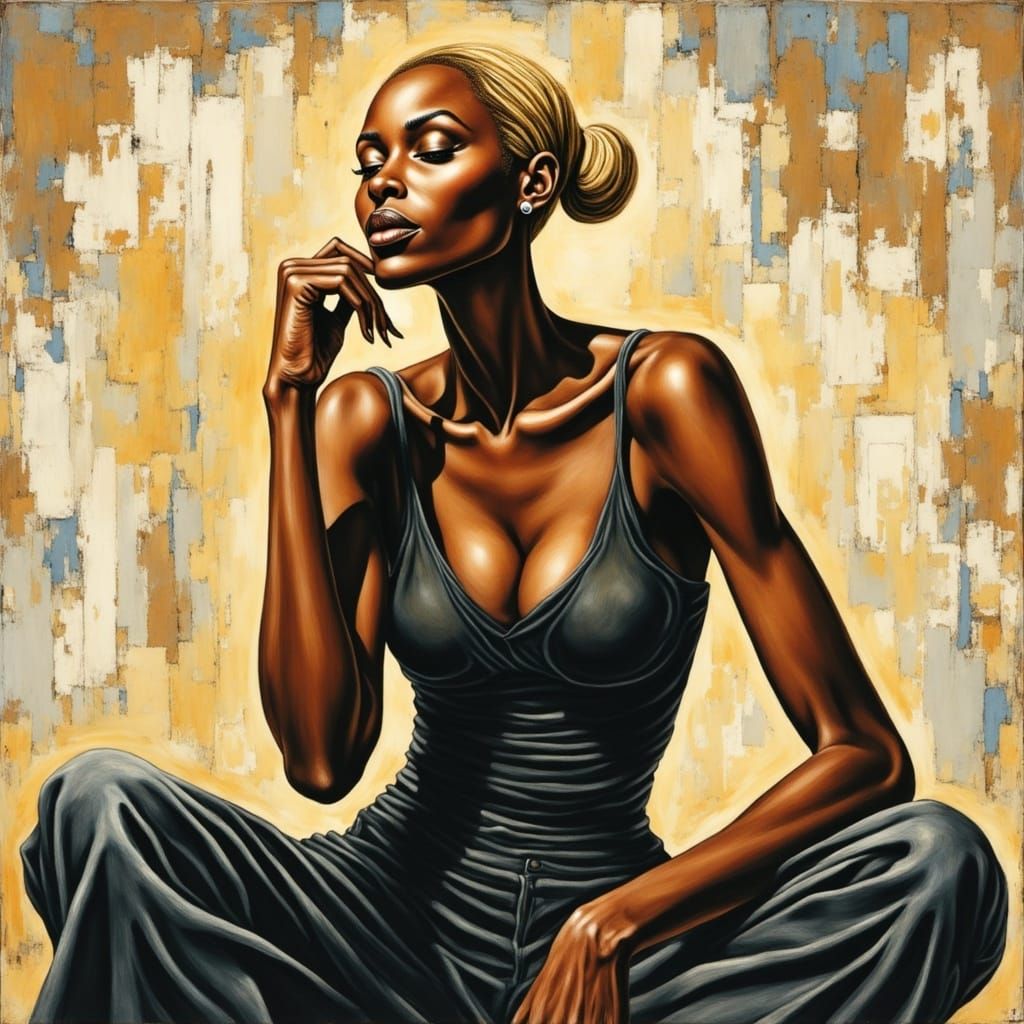 Stencil Art Portrait of a Gorgeous Black Woman