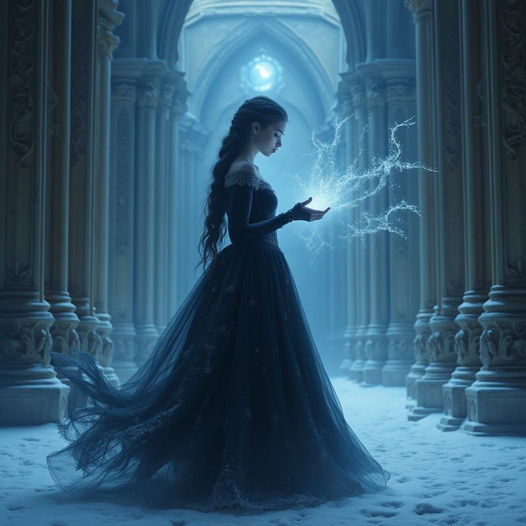 Elsa in Gothic Splendor: A Dark, Enchanting Ice Queen