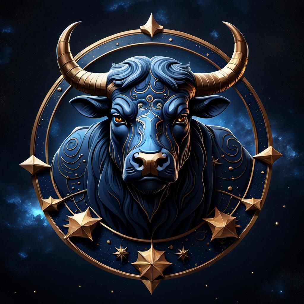 Zodiac Taurus Head on Constellation: Fantasy Concept Art