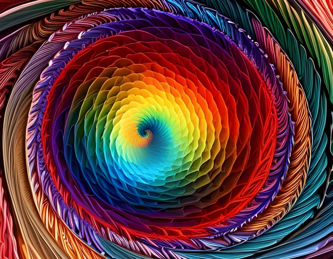 Multicoloured Hyperspace Vortex in Hyperrealist Style