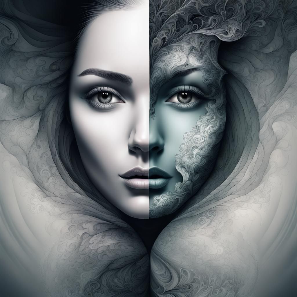 Smokey Mist Dark Fantasy Woman Portrait