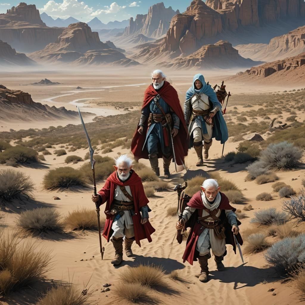 Fantasy Trio Journey Through Desert Plains