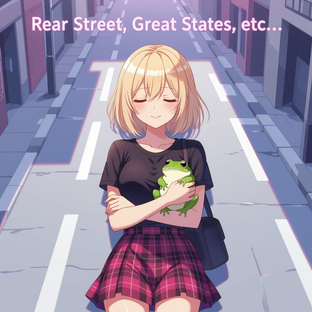 Mystical Anime Girl in Gentle Lightfall, Minimalist City