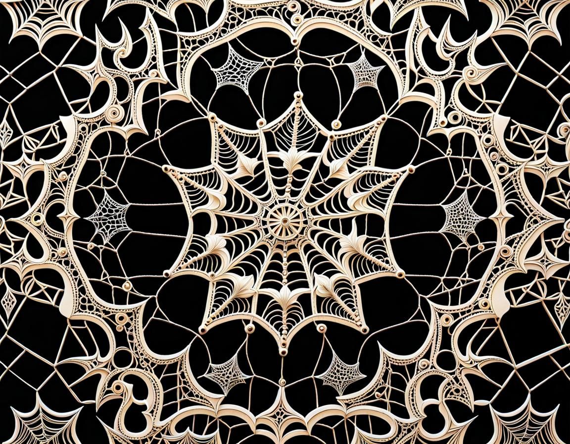 Intricate Victorian Lacework Spider Web in 3D