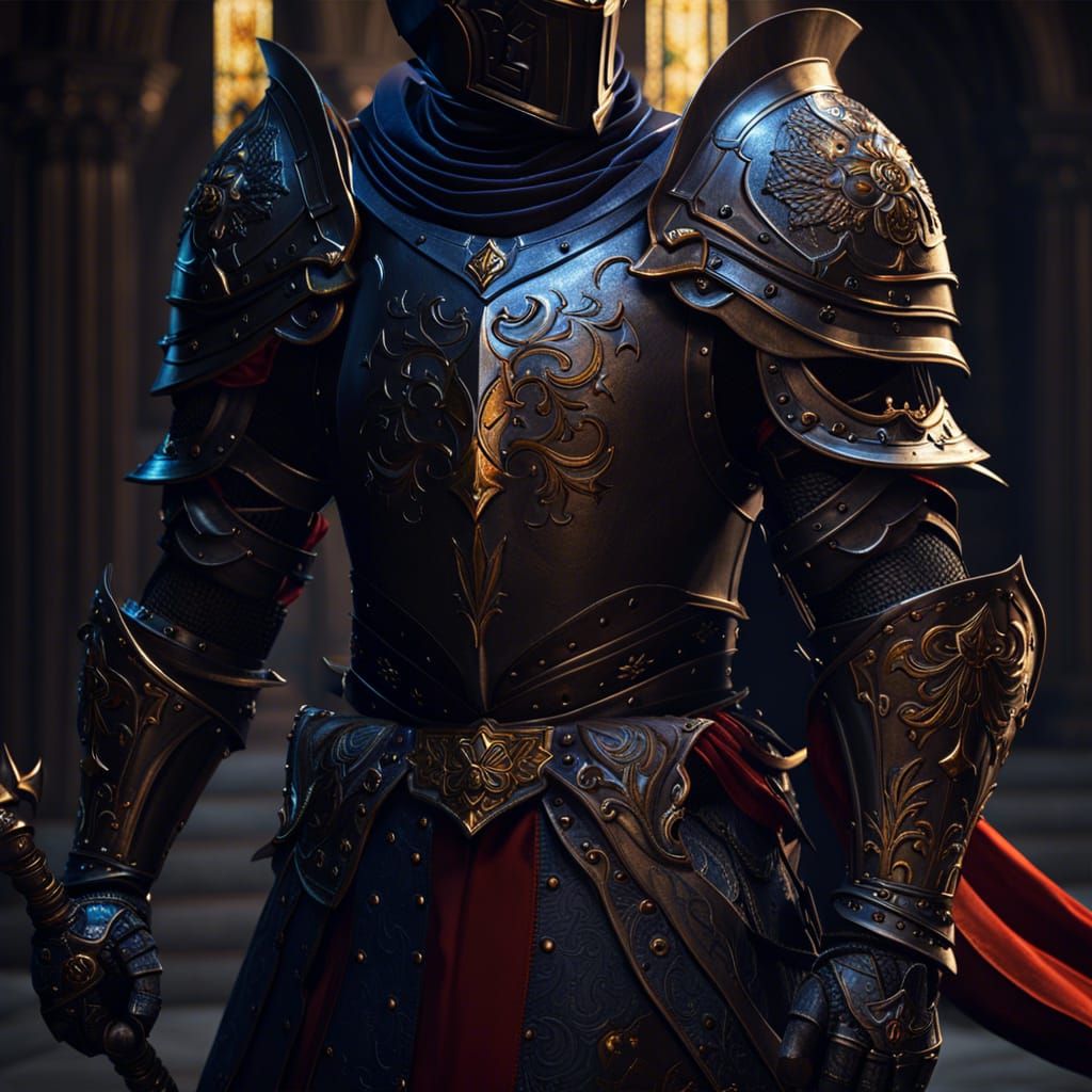 Hyperdetailed Symbiotic Knight in Dark Fantasy Style