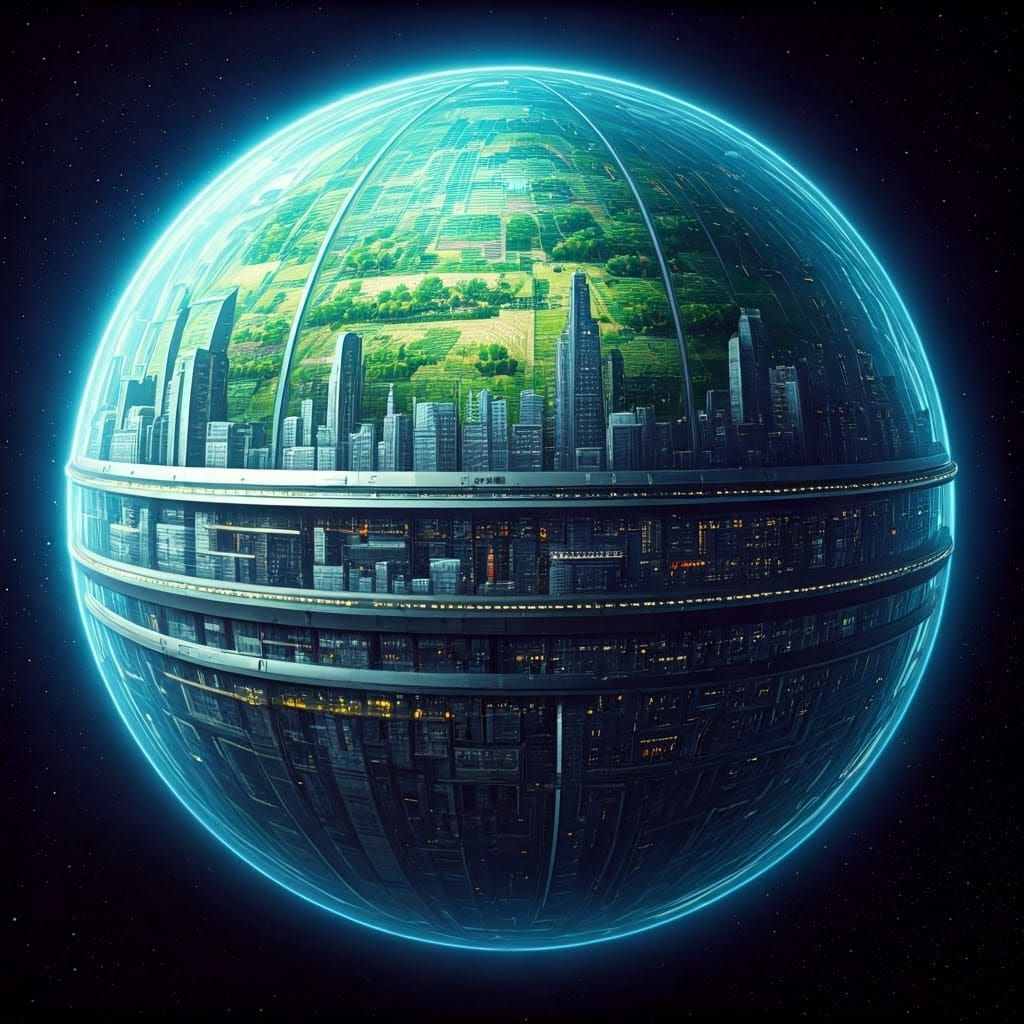 Spherical Space Station in Anime JRPG Style