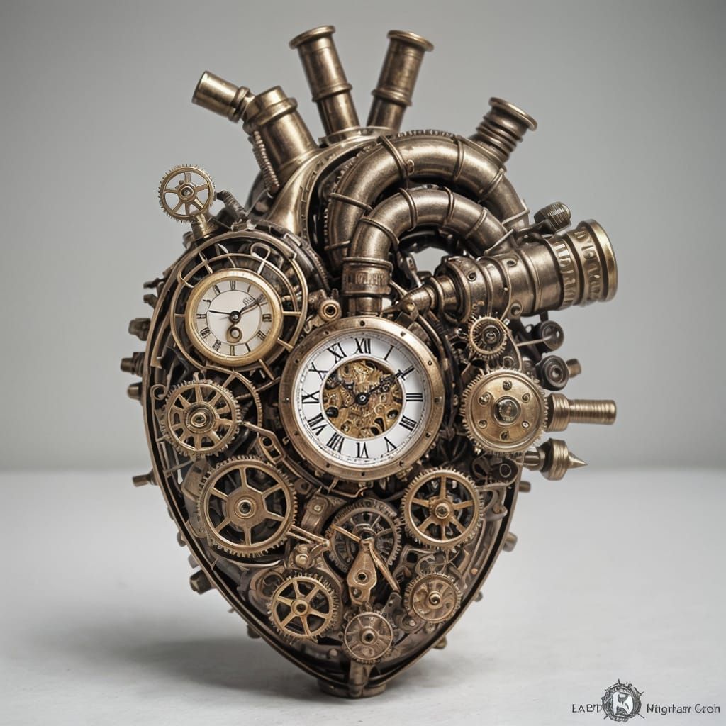 Steampunk Clockwork Heart Anatomy