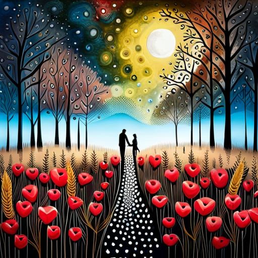 Enchanted Forest Garden with Abstract Details