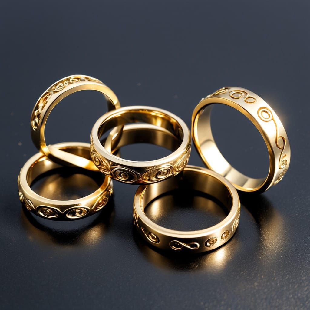 Celestial Rings Shine in Golden Splendor