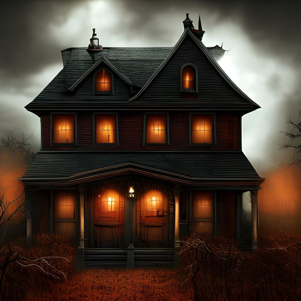Creepy Haunted House in Autumn, Witchcore Style