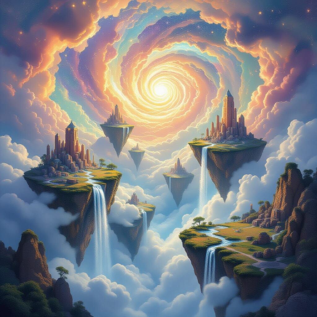 Surreal Floating Islands with Energy Bridges