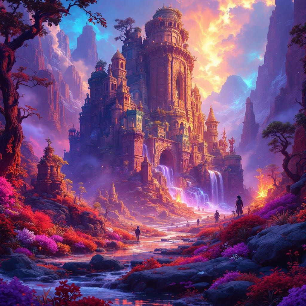 High-Fantasy Splash Screen in Digital Art Style