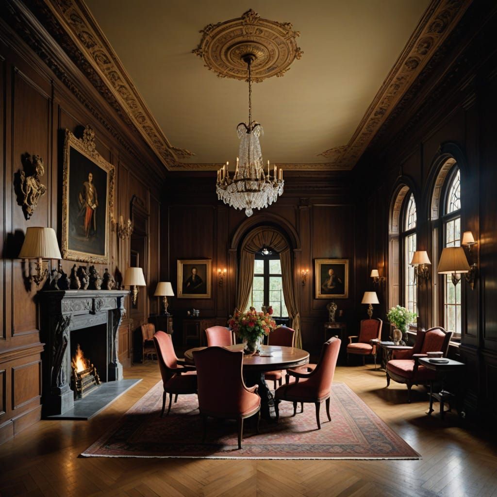 Surreal Medieval Castle Interior with Opulent Details