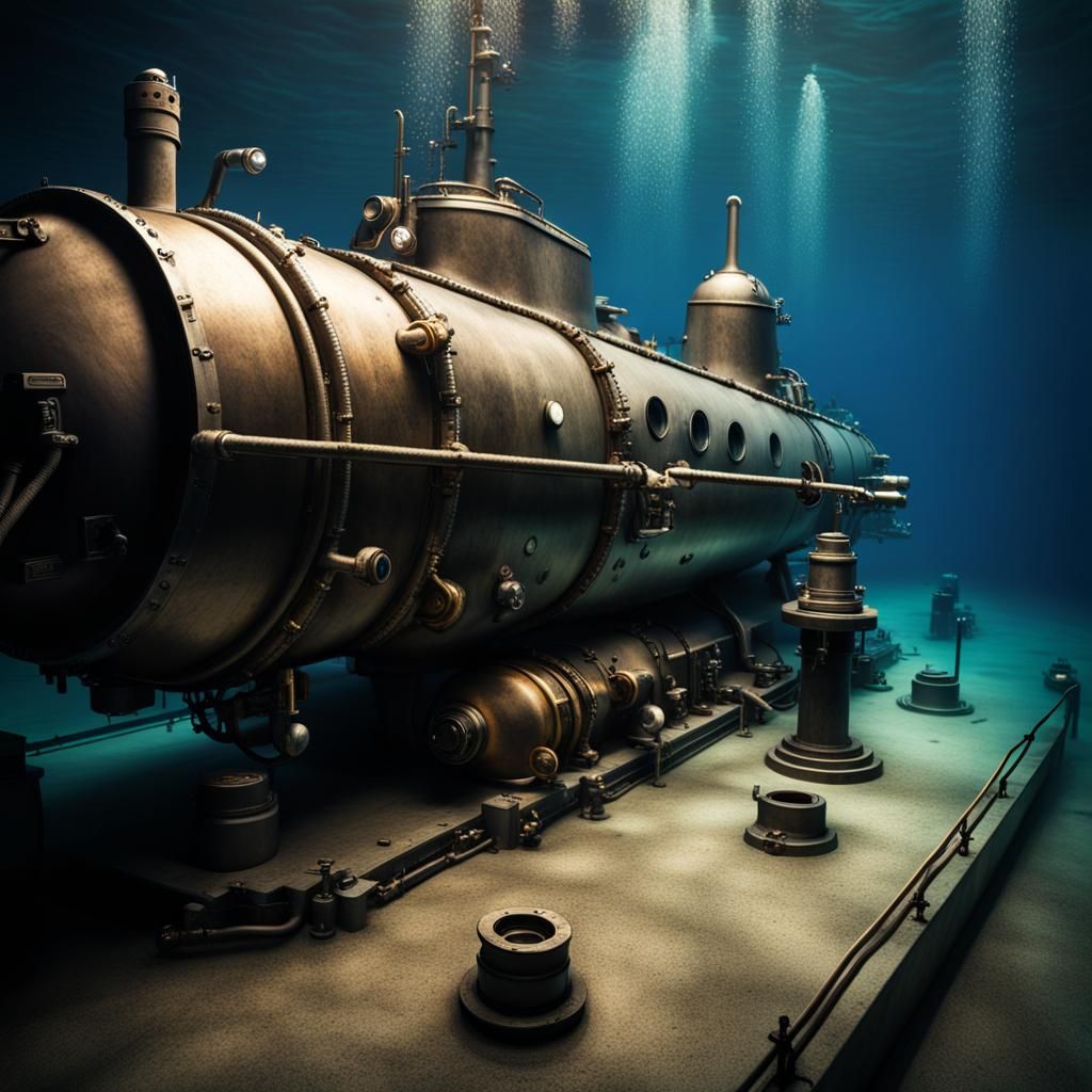 Deep Sea Exploration Submarine in Photo-realistic Style