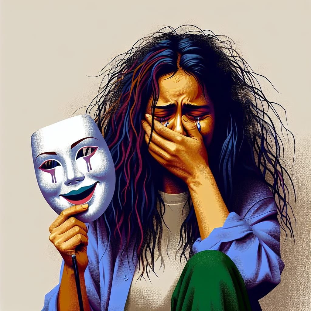 Emotional Struggle in Minimalist Impasto Art