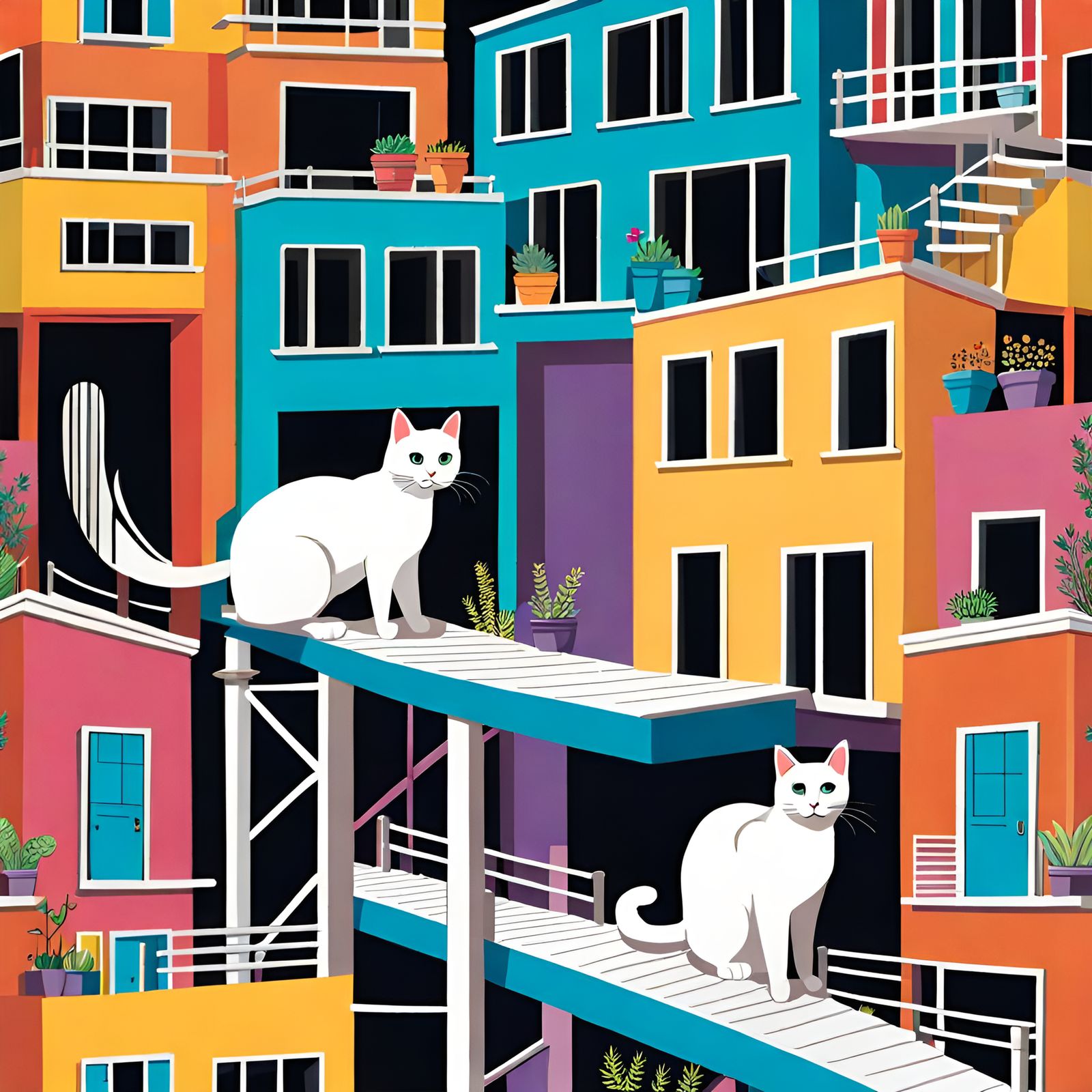 Hyperdetailed Cat City with Catnip Gardens