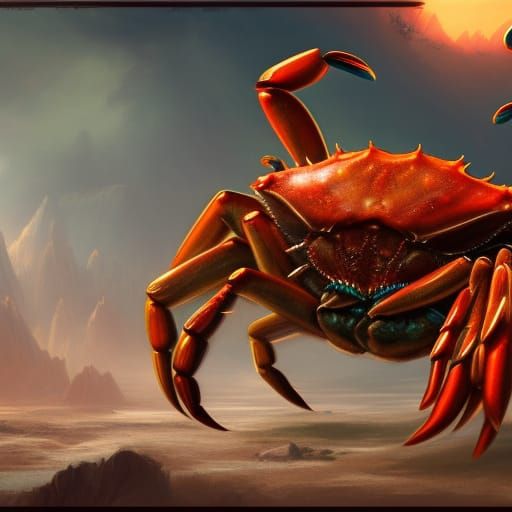 Detailed Crab Matte Painting in Fantasy Style