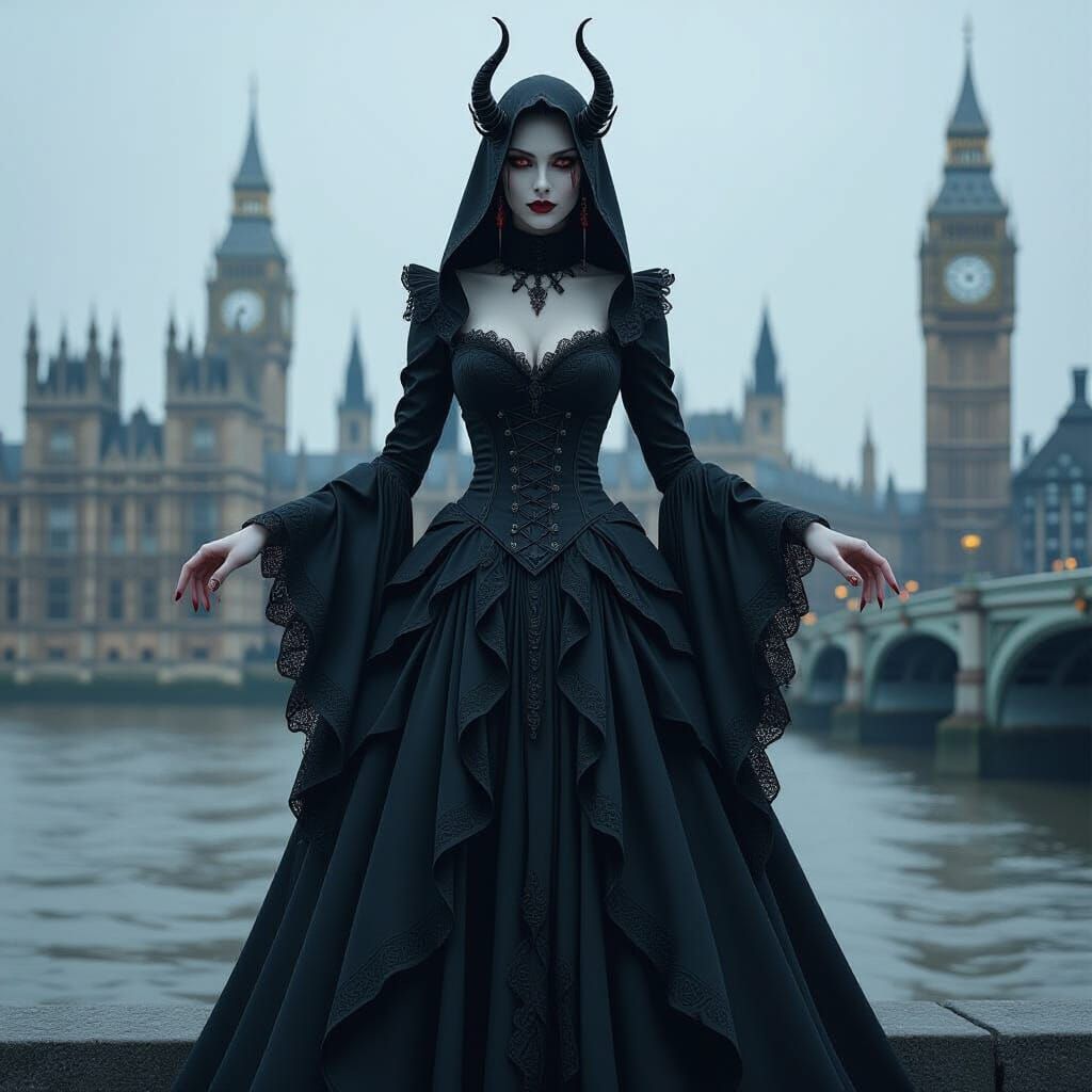 Dark Mechanical Vampire Broodmother in Gothic London