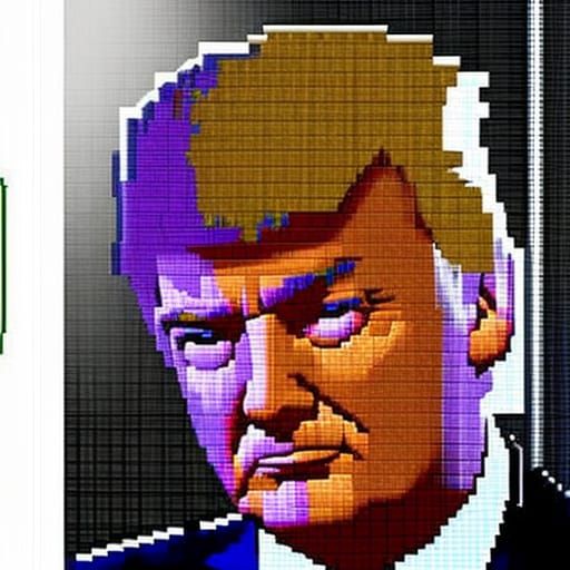 Donald Trump as Pac-Man in Pixel Game