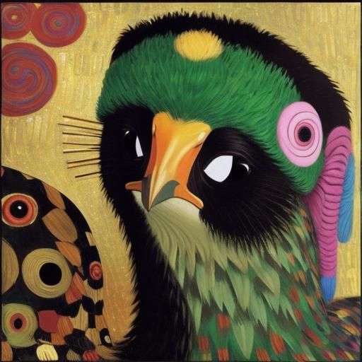 Cute Creature Inspired by Klimt, Monet, Klee