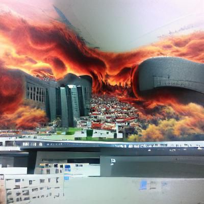 Detailed Matte Painting of a Hellscape