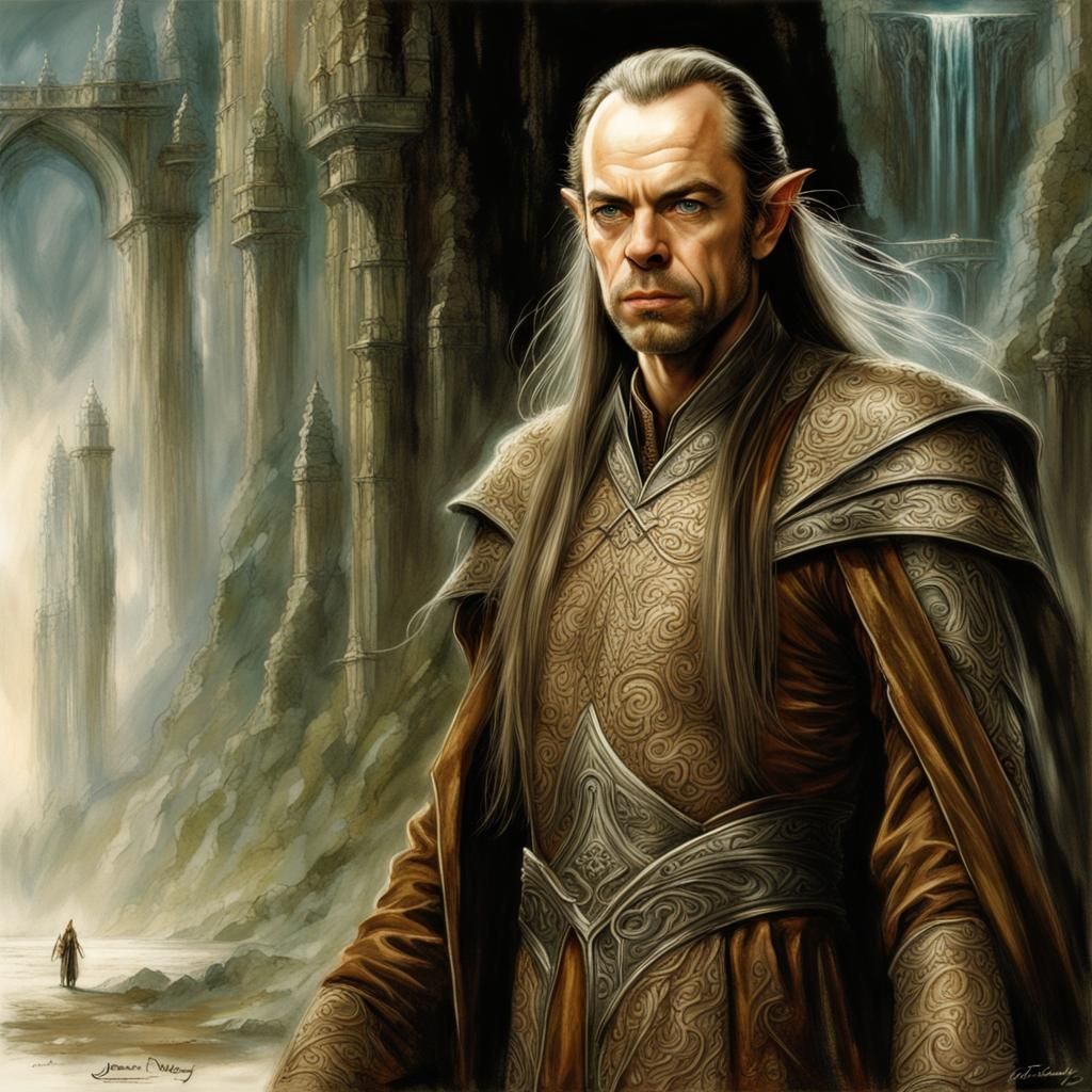 Elrond of Rivendell in a Dramatic Digital Painting