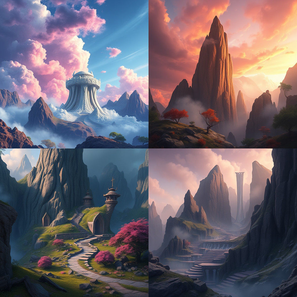 Fantastic Natural Environments in Detailed Matte Paintings