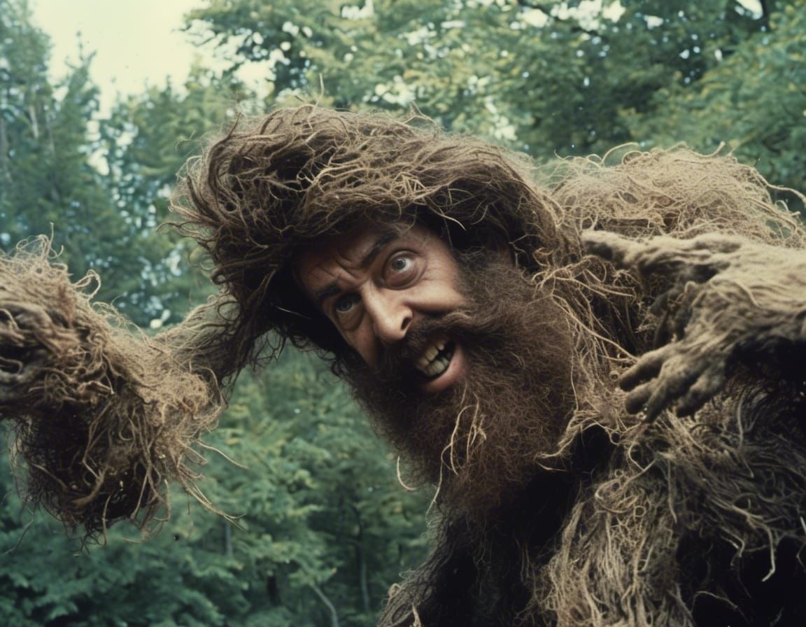 Man Versus Flying Beards in Hitchcock Style