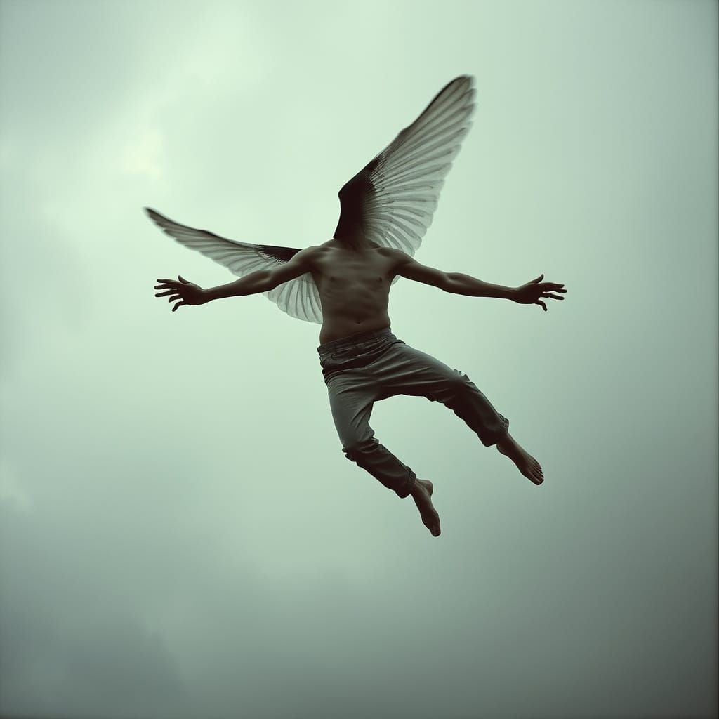 Eerie Macro Image of Flying Pants