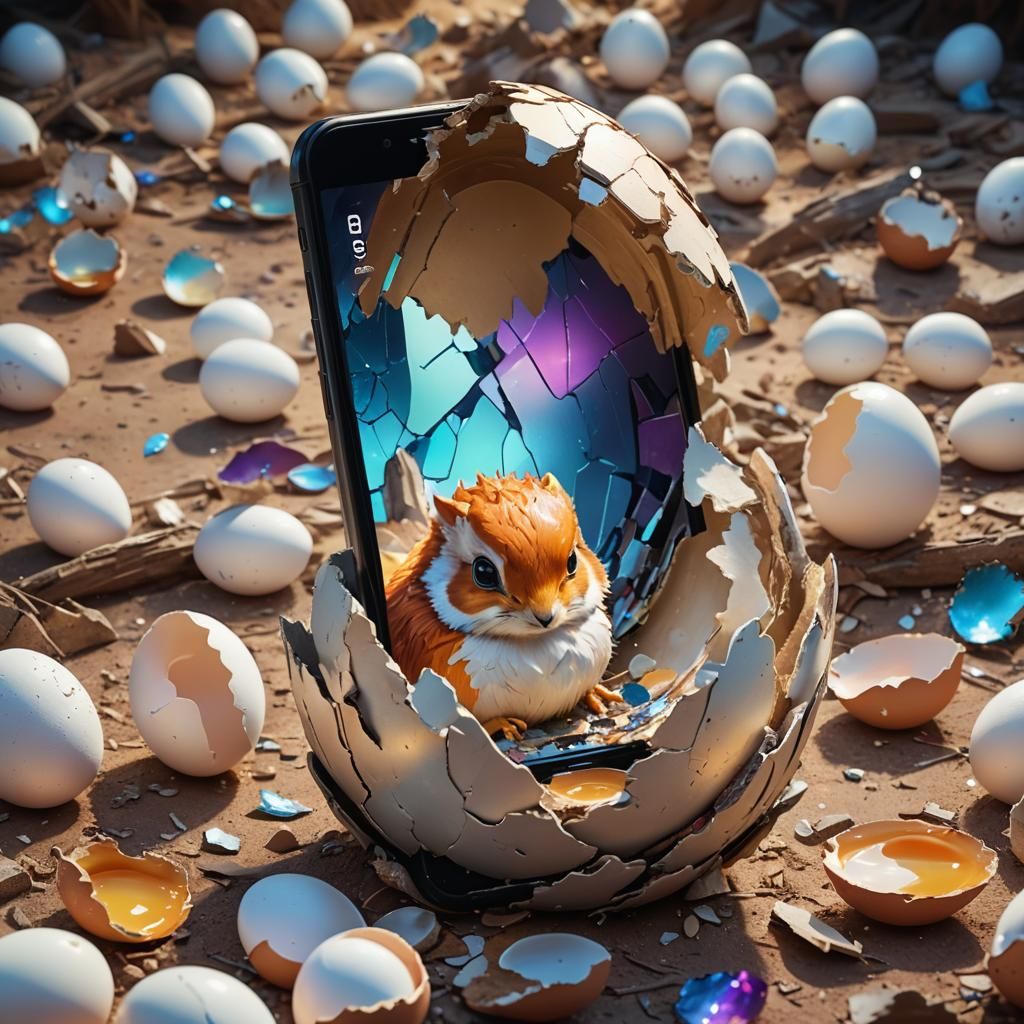 Animal Emerges with Smartphone: Fantasy Concept Art