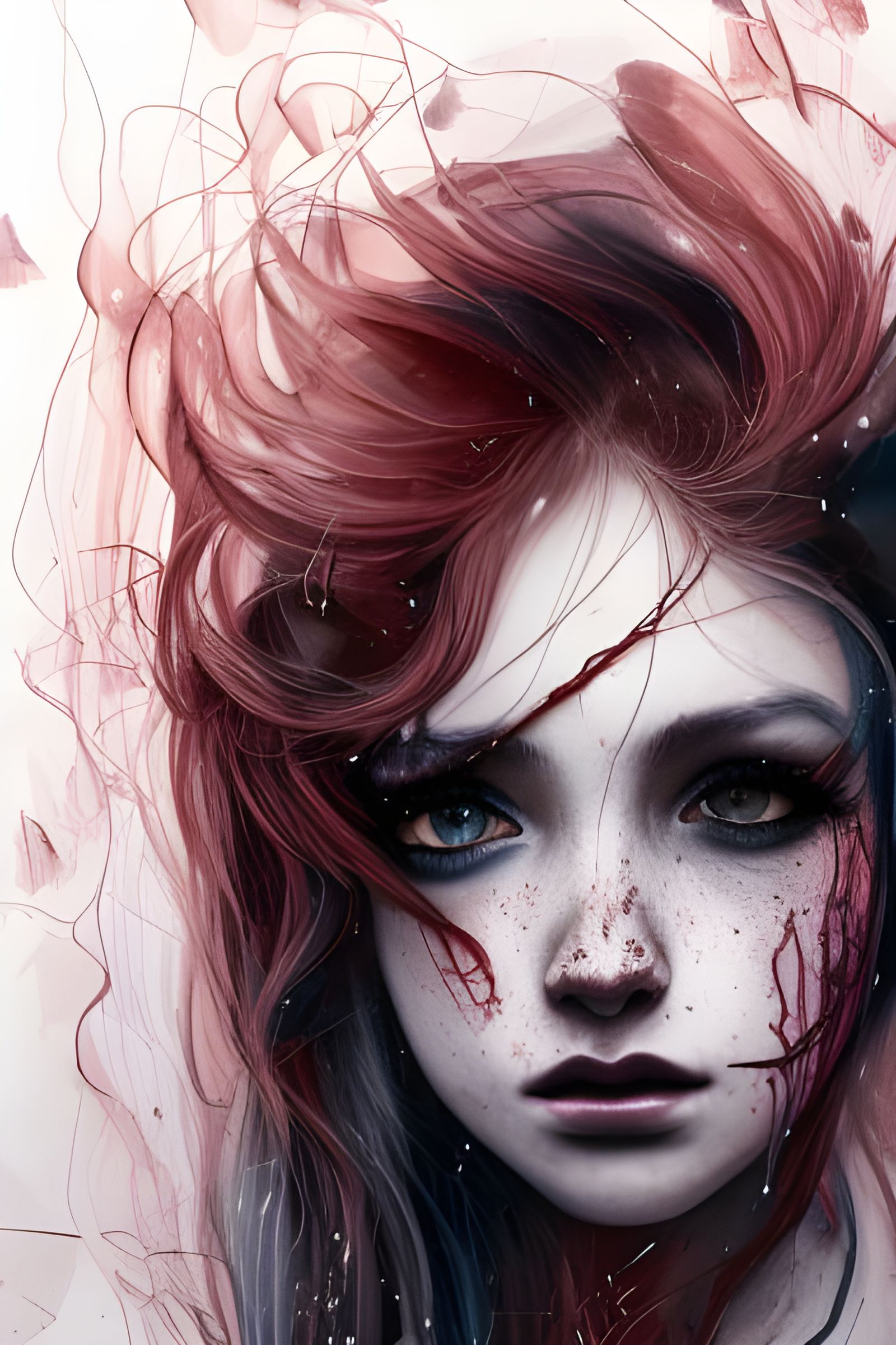 Sinister Redhead Goddess Portrait in Hyper-Detailed Digital ...
