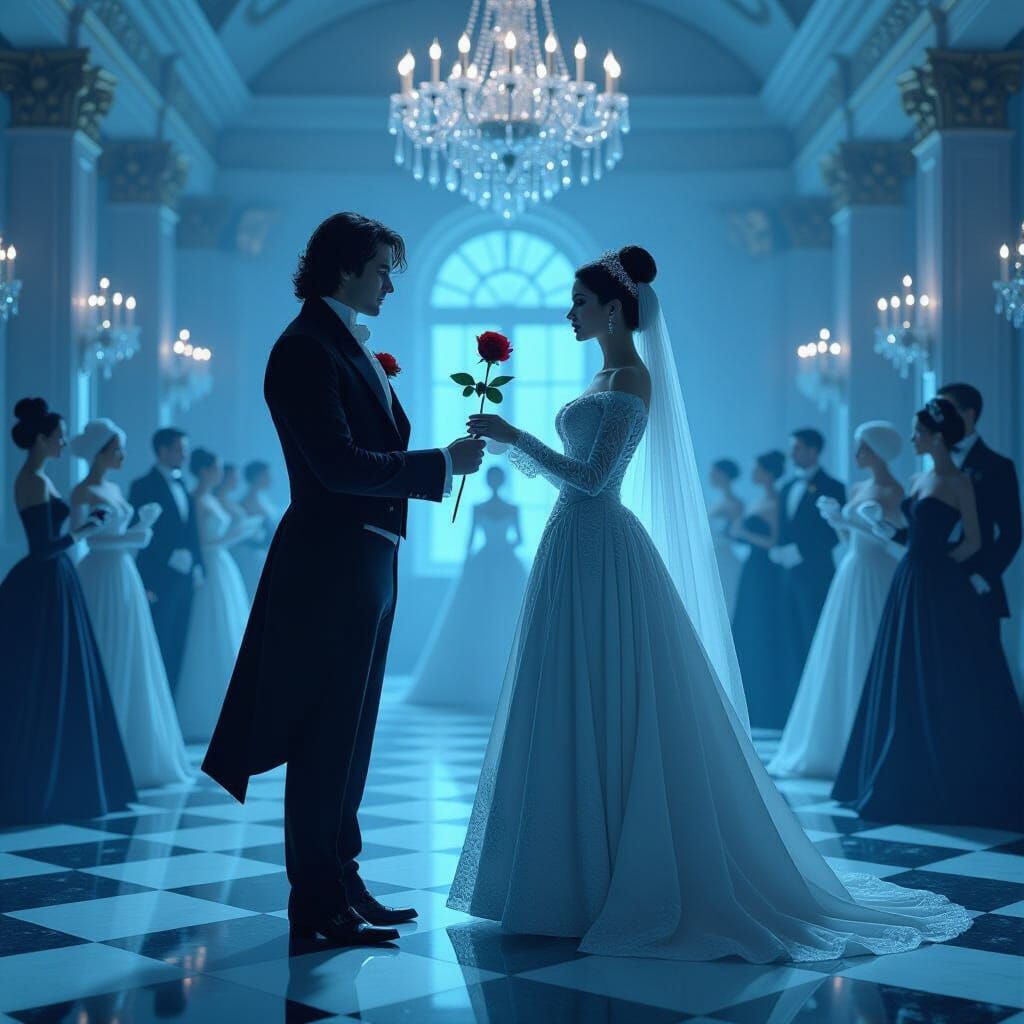 Spectral Couple Dancing in Ethereal Ballroom