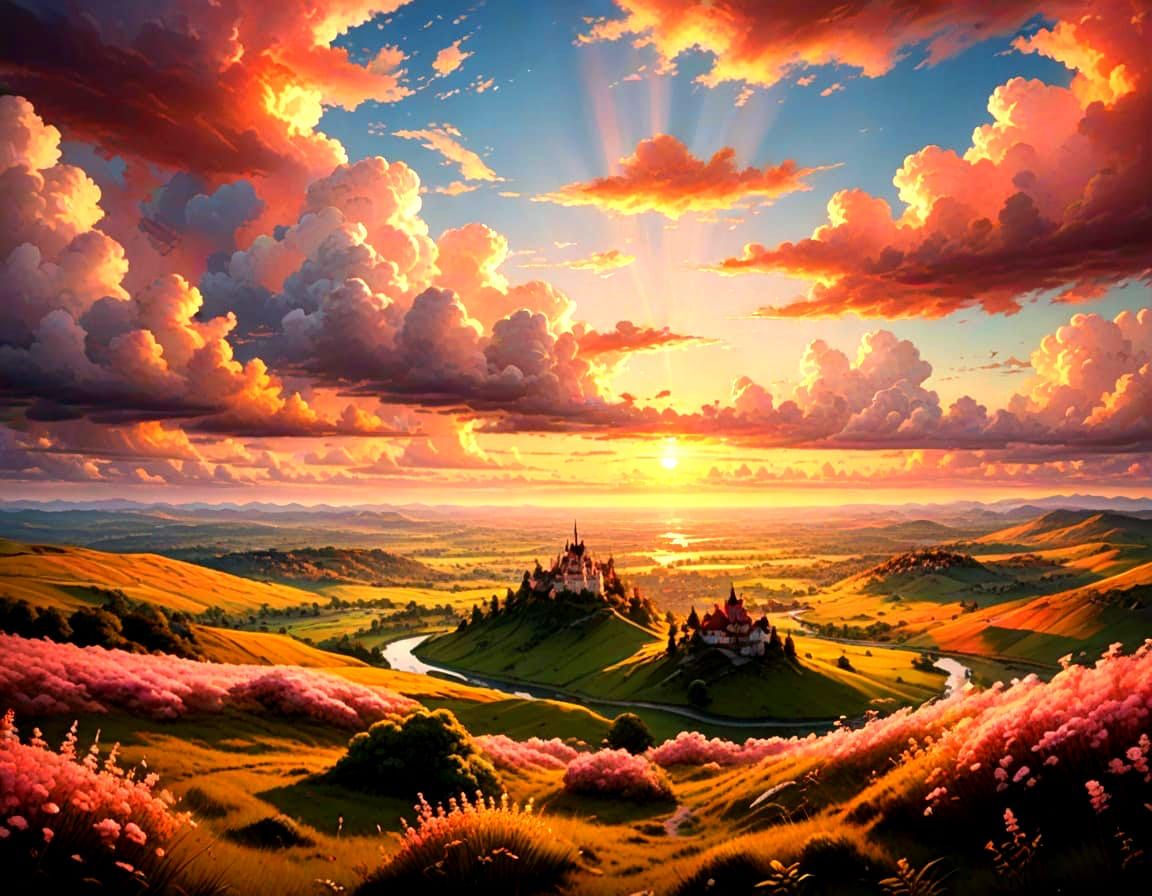 Wonderland Sunset: Golden Hour Cloudscape