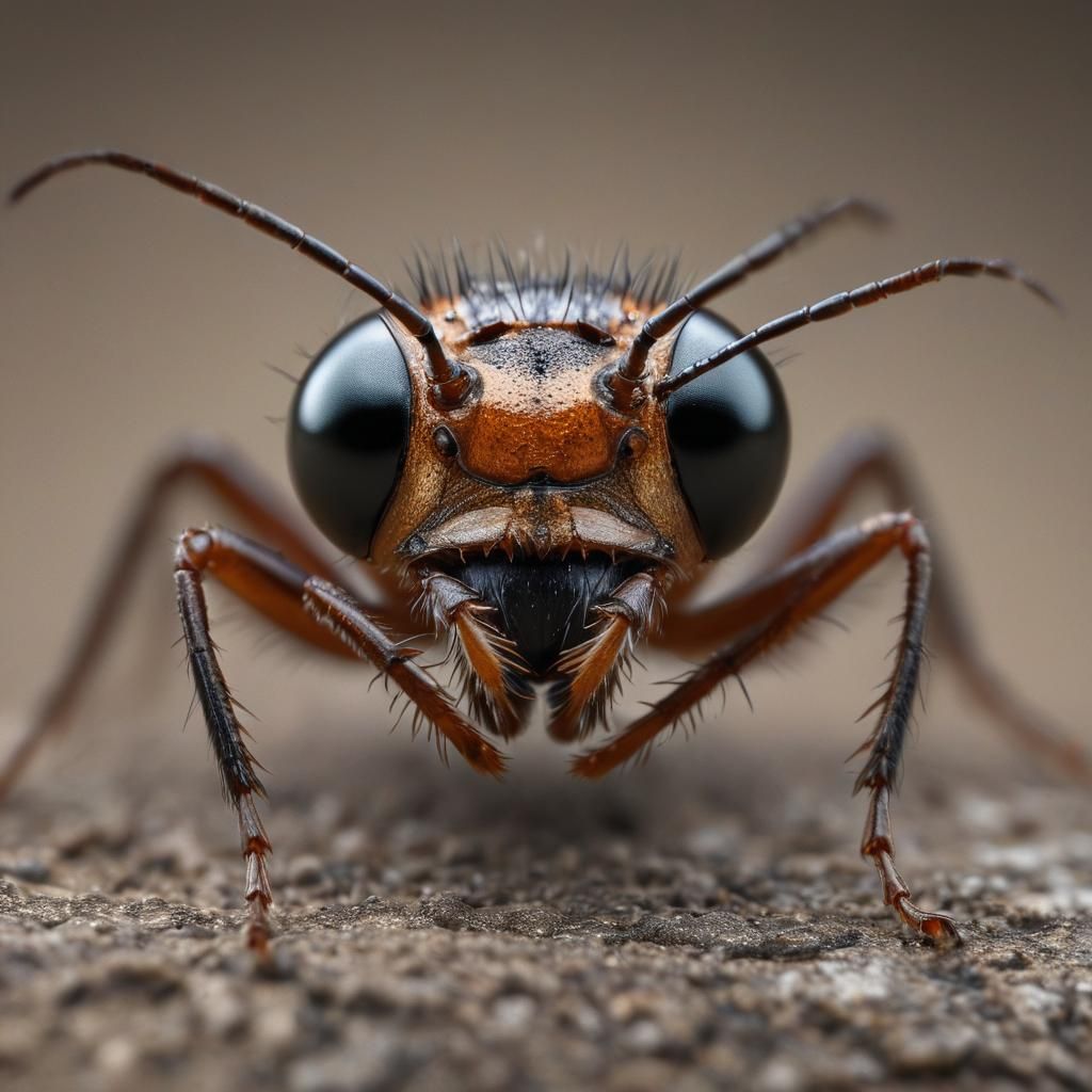 Ant Stares into Camera Lens: Macro Insect Photography