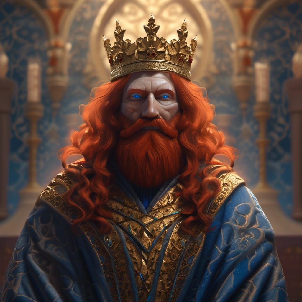King with Red Hair in Rich Robes