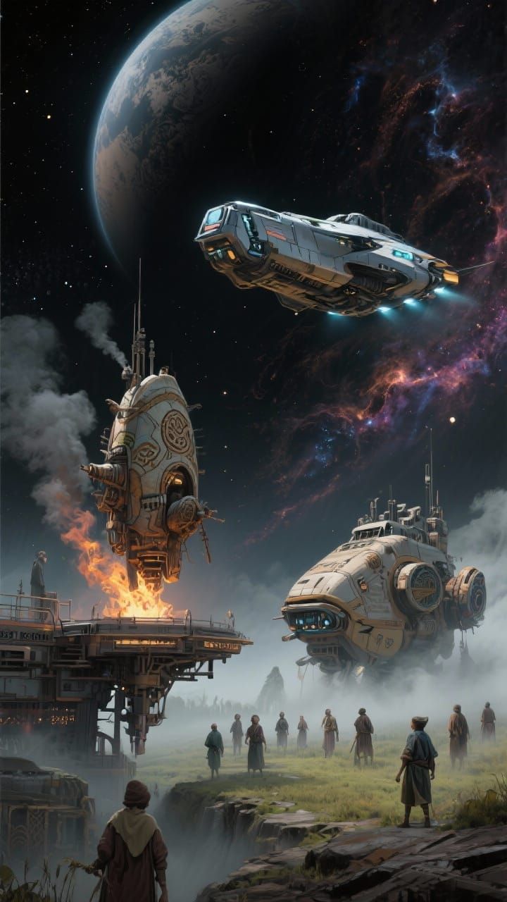 Three Spaceships: Primitive, Fortified, Polished