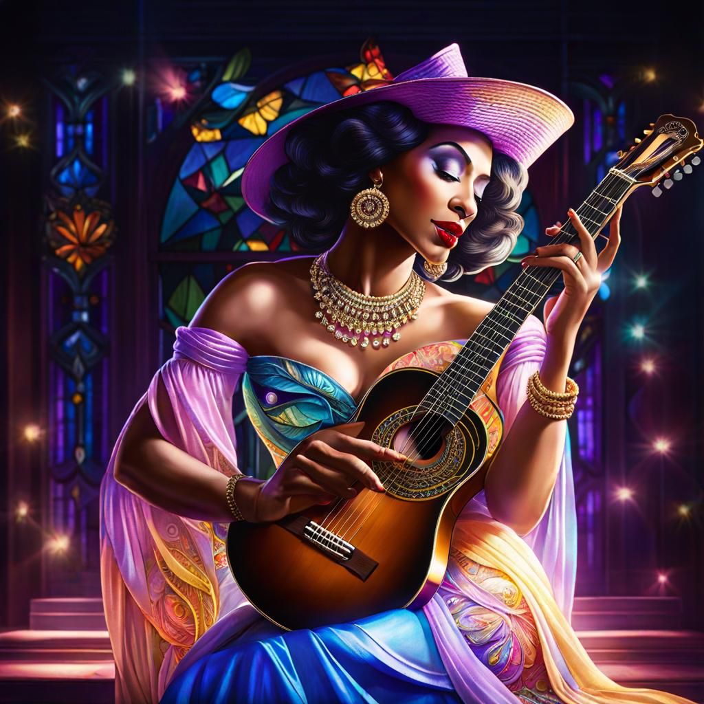 Cosmic Kitten with Yarn Hair, Digital Art