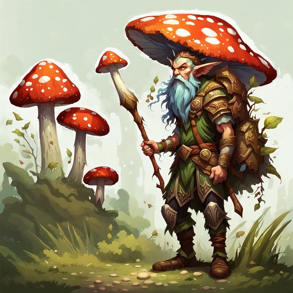Mushroom Bug Druid: Chaotic Good Half-Elf