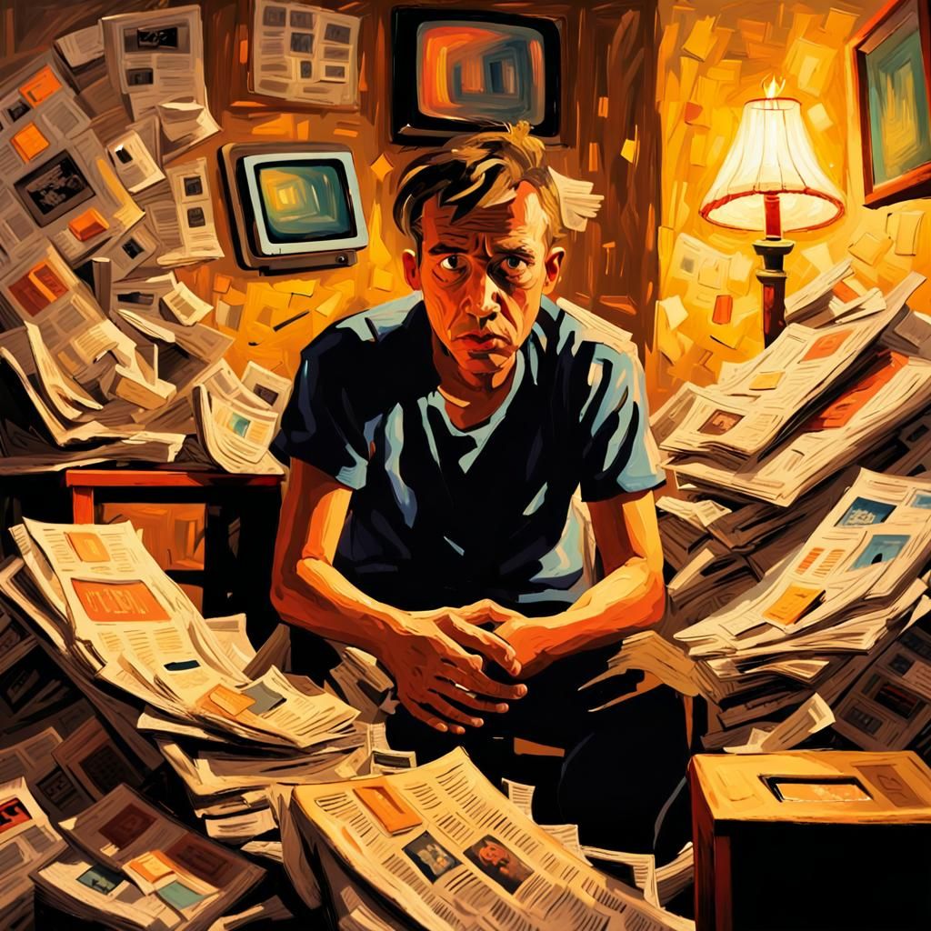 Frustrated Person in Expressionist Post-Impressionism Style