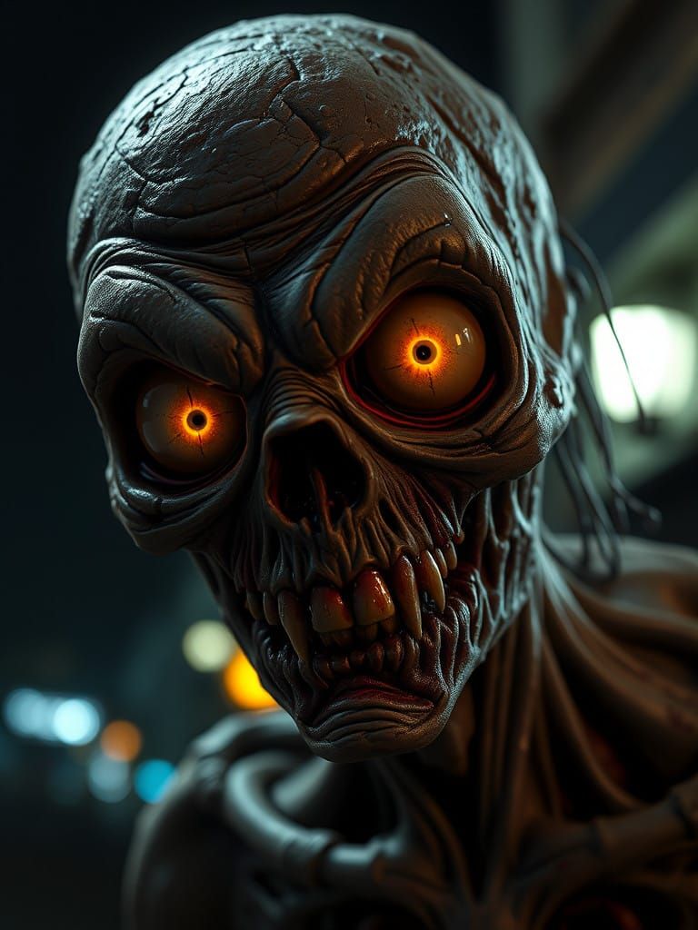 Glowing Zombie Waifu in Hyper-Realistic 3D