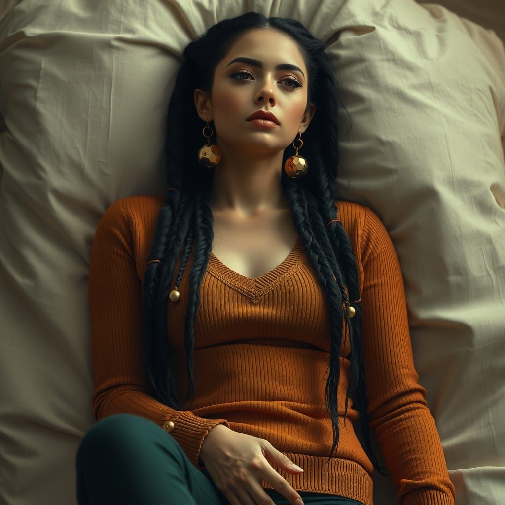 Surreal Woman Lost in Contemplative Reverie