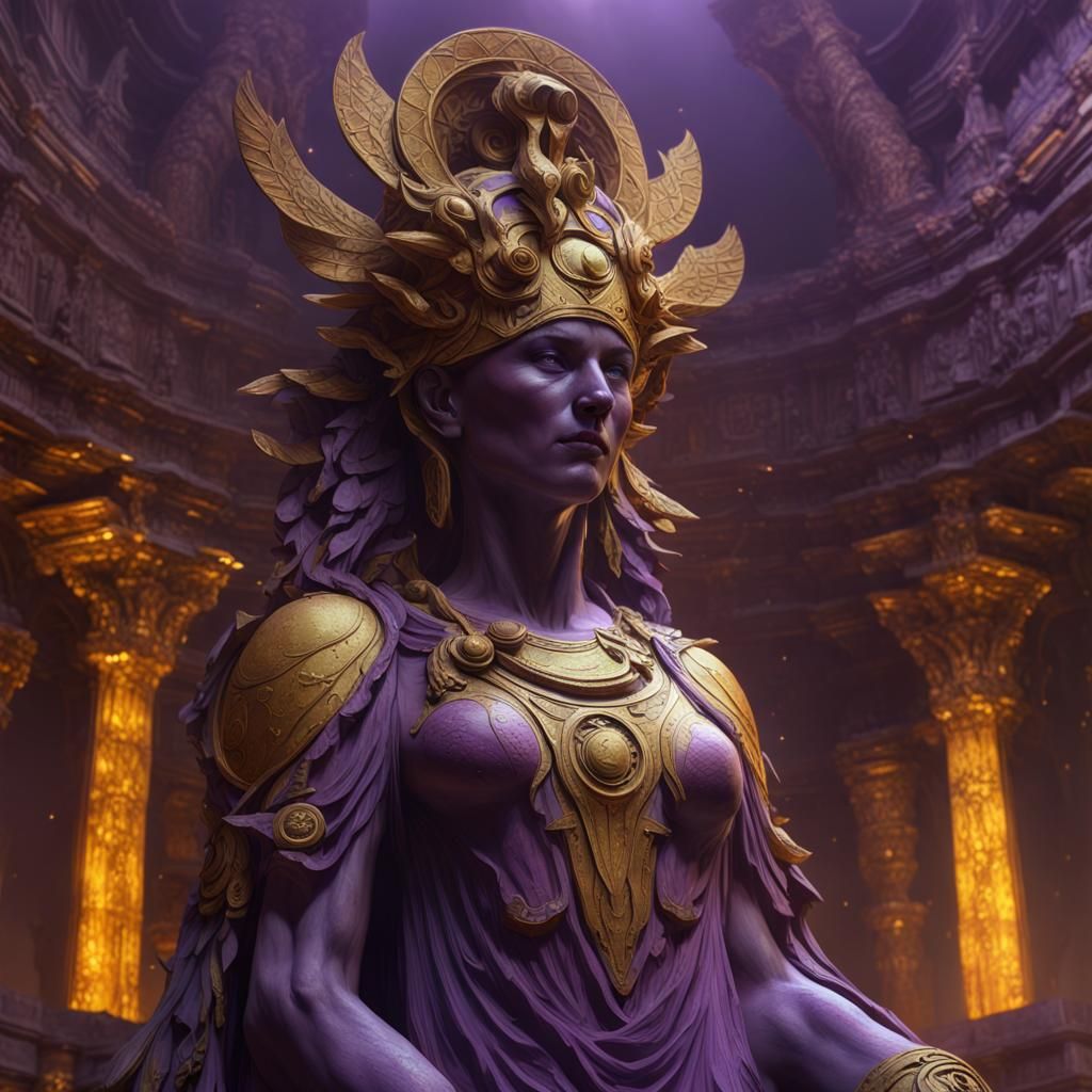 Ancient Statue on Dead Planet, Dark Fantasy Art