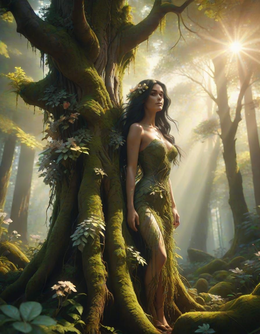 Goddess of the Forest in Ancient Tree