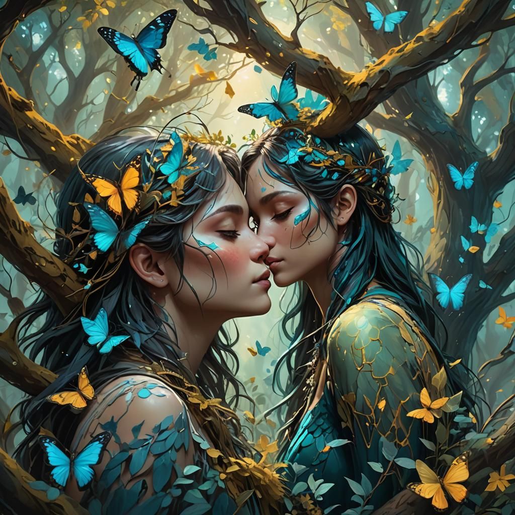 Luminescent Forest Embrace: Fantasy Concept Art